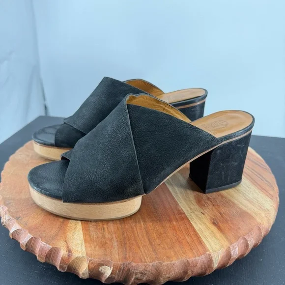 Coclico Richie Clog platform heels Black Leather 39 8.5 - Picture 3 of 11